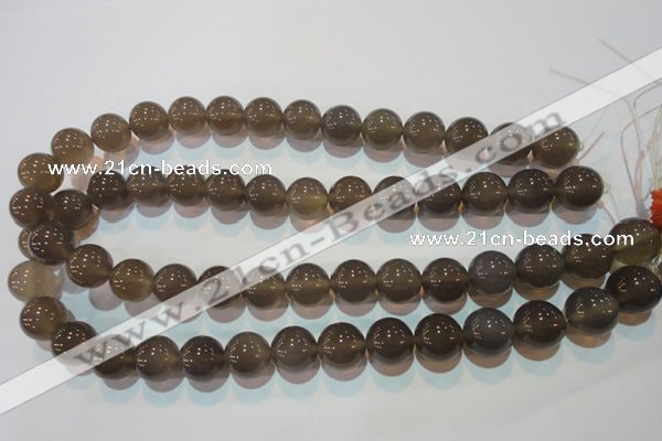 CAG5244 15.5 inches 14mm round Brazilian grey agate beads wholesale