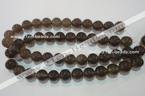 CAG5245 15.5 inches 16mm round Brazilian grey agate beads wholesale