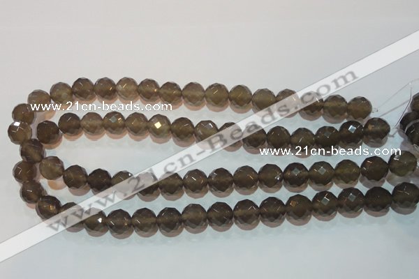 CAG5249 15.5 inches 12mm faceted round Brazilian grey agate beads