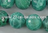 CAG5314 15.5 inches 14mm faceted round peafowl agate gemstone beads