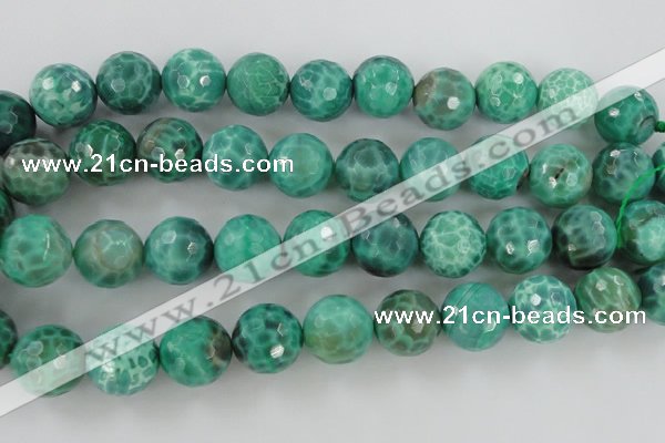 CAG5316 15.5 inches 18mm faceted round peafowl agate gemstone beads