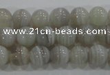 CAG5321 15.5 inches 6mm round grey line agate beads wholesale