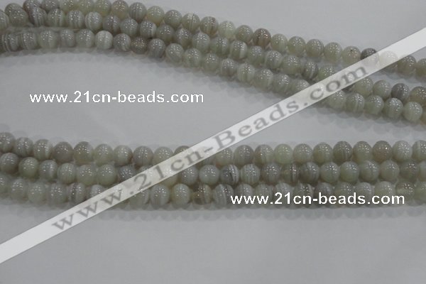 CAG5321 15.5 inches 6mm round grey line agate beads wholesale