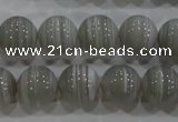 CAG5323 15.5 inches 12mm round grey line agate beads wholesale