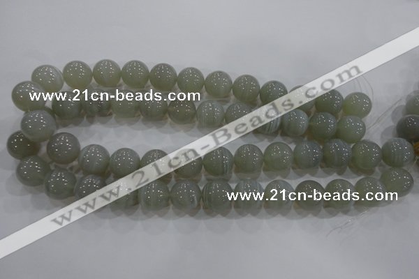 CAG5325 15.5 inches 16mm round grey line agate beads wholesale