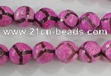 CAG5348 15.5 inches 10mm faceted round tibetan agate beads wholesale