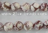 CAG5353 15.5 inches 10mm faceted round tibetan agate beads wholesale