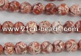 CAG5357 15.5 inches 8mm faceted round tibetan agate beads wholesale