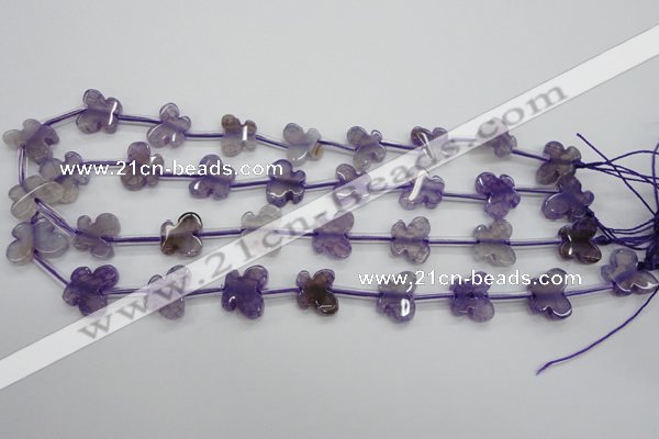 CAG5371 15.5 inches 13*15mm carved butterfly dragon veins agate beads