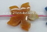 CAG5388 15.5 inches 36mm carved flower dragon veins agate beads