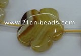 CAG5401 15.5 inches 30mm carved flower dragon veins agate beads