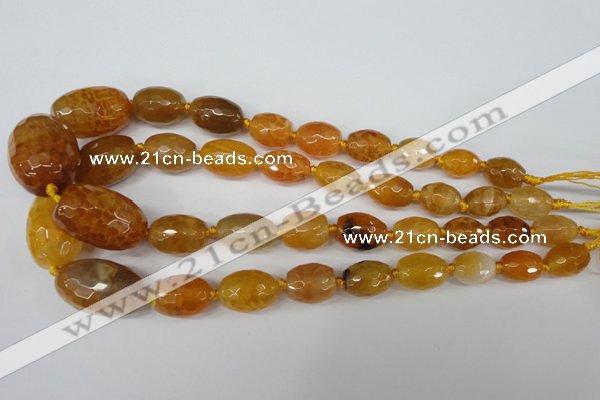 CAG5406 10*14mm – 20*30mm faceted drum dragon veins agate beads