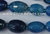 CAG5407 10*14mm – 20*30mm faceted drum dragon veins agate beads