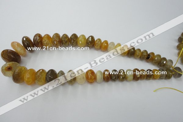 CAG5411 8*12mm – 13*22mm faceted rondelle dragon veins agate beads