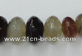 CAG5418 8*12mm – 13*22mm faceted rondelle dragon veins agate beads