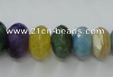 CAG5420 8*12mm – 13*22mm faceted rondelle dragon veins agate beads