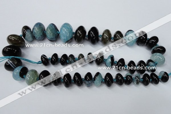 CAG5435 7*11mm – 15*22mm rondelle agate druzy geode agate beads