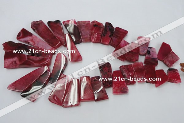 CAG5454 15.5 inches 12*20mm - 16*70mm freeform agate gemstone beads