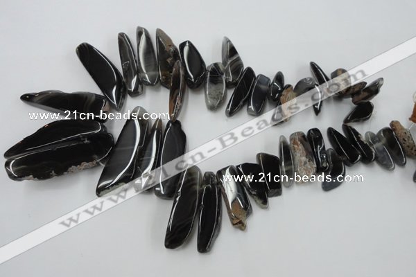 CAG5468 15.5 inches 8*20mm - 15*60mm freeform agate gemstone beads