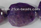 CAG5487 15.5 inches 30*35mm – 35*40mm faceted freeform agate beads