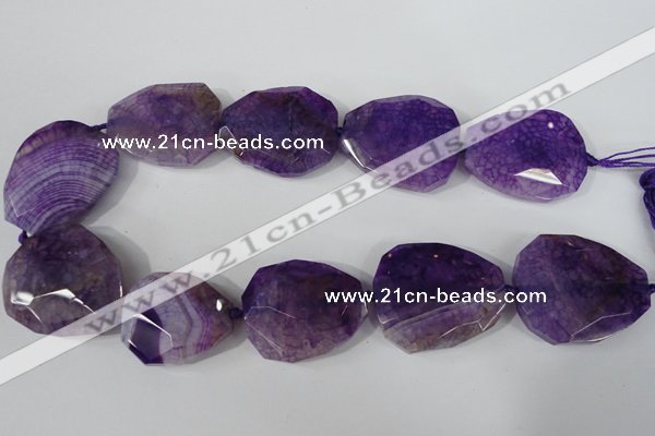 CAG5487 15.5 inches 30*35mm – 35*40mm faceted freeform agate beads