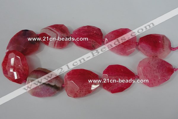 CAG5488 15.5 inches 30*35mm – 35*40mm faceted freeform agate beads