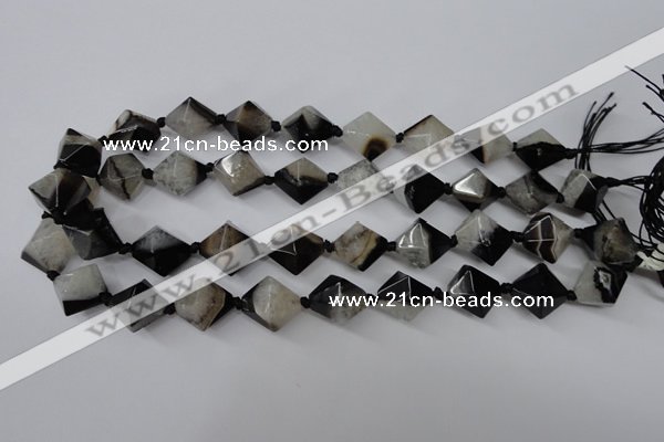 CAG5495 15.5 inches 18*18mm faceted bicone agate gemstone beads