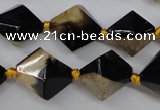 CAG5497 15.5 inches 18*18mm faceted bicone agate gemstone beads