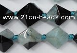 CAG5498 15.5 inches 18*18mm faceted bicone agate gemstone beads