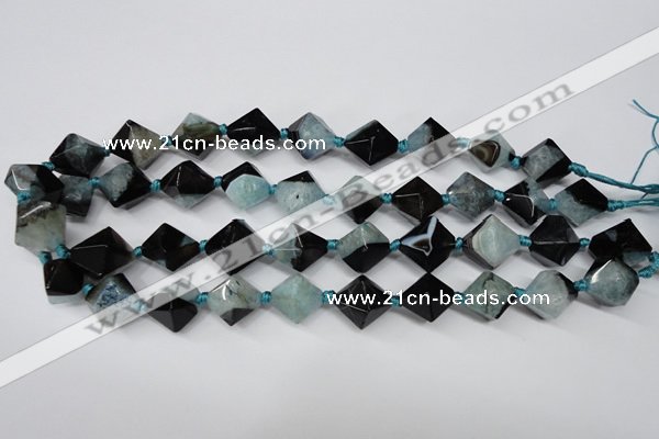 CAG5498 15.5 inches 18*18mm faceted bicone agate gemstone beads