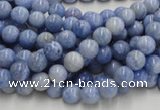 CAG550 16 inches 4mm round blue agate gemstone beads wholesale