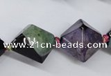 CAG5501 15.5 inches 20*20mm faceted bicone agate gemstone beads