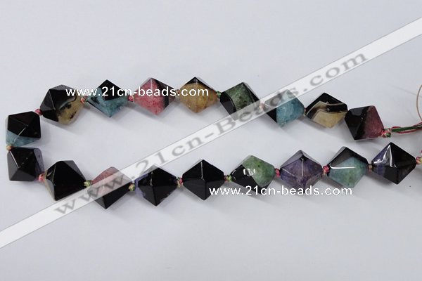 CAG5501 15.5 inches 20*20mm faceted bicone agate gemstone beads