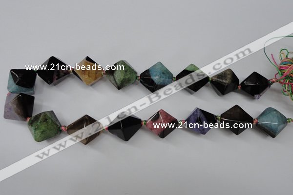 CAG5502 15.5 inches 22*22mm faceted bicone agate gemstone beads