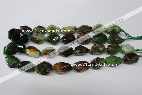 CAG5505 15.5 inches 15*20mm – 20*25mm faceted nuggets agate beads