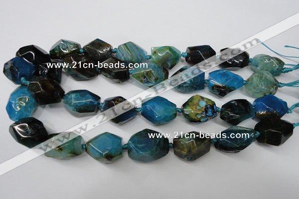 CAG5506 15.5 inches 15*20mm – 20*25mm faceted nuggets agate beads