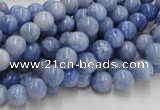 CAG551 16 inches 6mm round blue agate gemstone beads wholesale