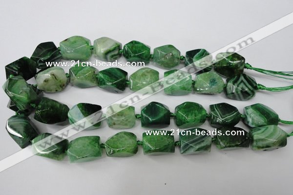 CAG5512 15.5 inches 16*17*22mm faceted nuggets agate beads