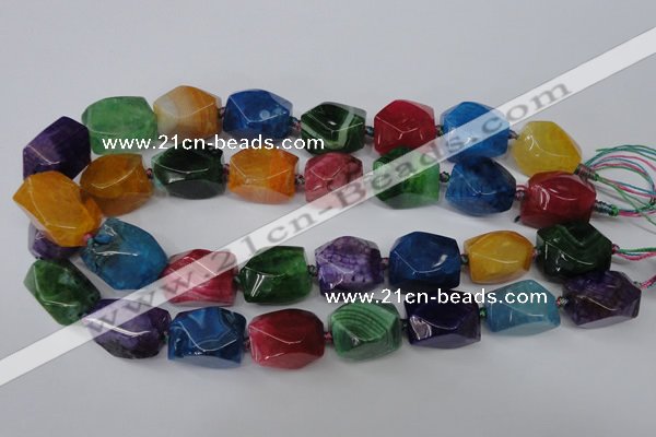 CAG5513 15.5 inches 16*17*22mm faceted nuggets agate beads