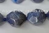 CAG5516 15.5 inches 18*22mm faceted nuggets agate gemstone beads