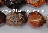 CAG5517 15.5 inches 18*22mm faceted nuggets agate gemstone beads