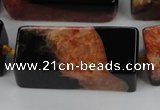 CAG5542 15.5 inches 15*15*40mm cuboid agate druzy geode beads