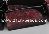 CAG5543 15.5 inches 15*15*40mm cuboid agate druzy geode beads