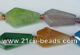 CAG5570 15 inches 12*23mm - 15*25mm faceted nuggets agate beads