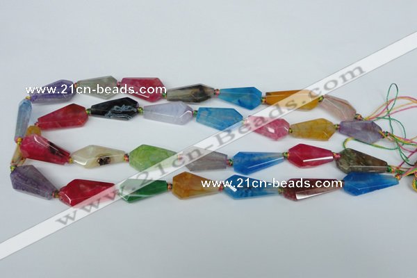 CAG5570 15 inches 12*23mm - 15*25mm faceted nuggets agate beads