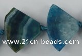 CAG5577 15 inches 22*32mm faceted triangle dragon veins agate beads