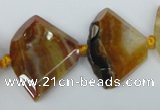 CAG5580 15 inches 20*30mm faceted triangle dragon veins agate beads