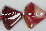 CAG5582 15 inches 25*32mm faceted triangle dragon veins agate beads