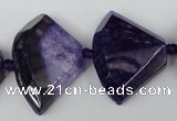 CAG5583 15 inches 20*30mm faceted triangle dragon veins agate beads