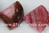 CAG5584 15 inches 30*40mm faceted triangle dragon veins agate beads